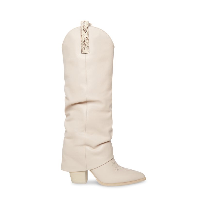 Botas Hasta La Rodilla Steve Madden Lassy Cuero Mujer Blancas | ES SQ4821